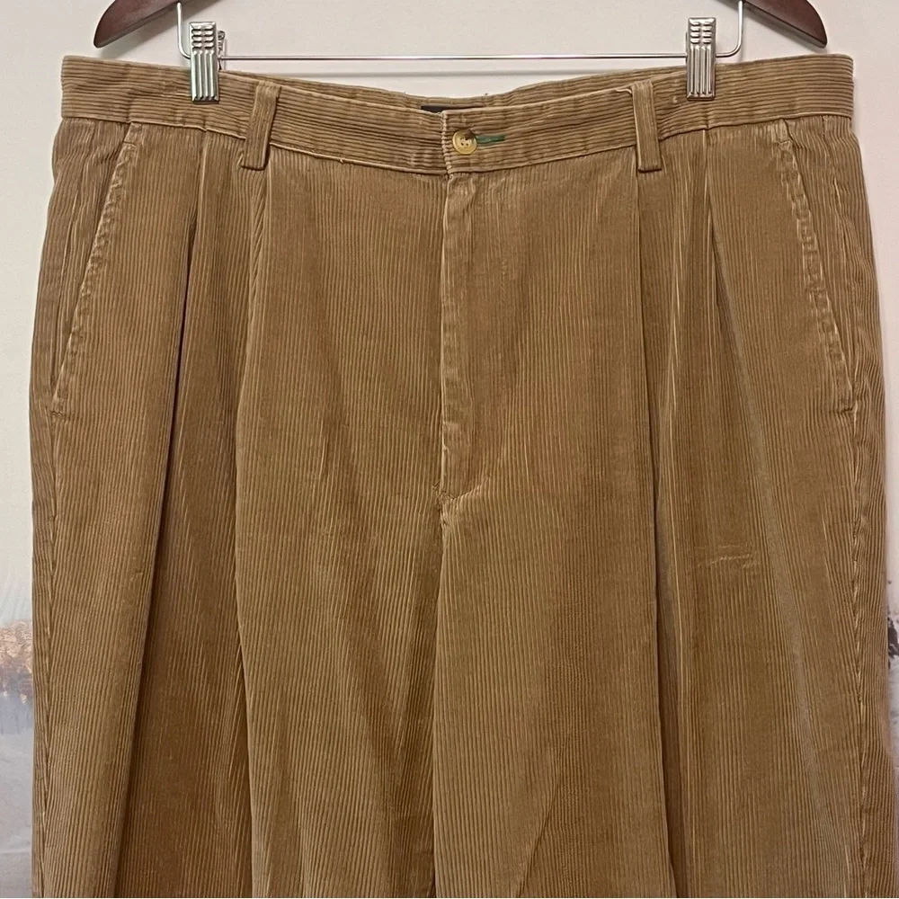 VTG Tommy Hilfiger Pants Men 38x28 Brown Corduroy Relaxed Wide Leg Baggy 90s Y2K